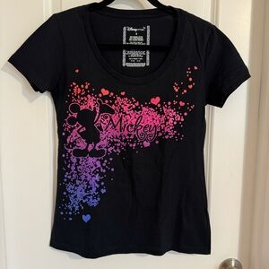 Disney Y2K Mickey Mouse Black Graphic Short Sleeve Shirt, S